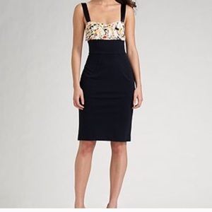 DVF Navy Sophia Loren Sleeveless Midi Dress Size 2